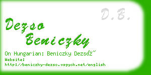 dezso beniczky business card